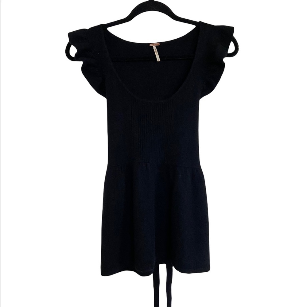 Free People Lambswool Angora Ruffled Top